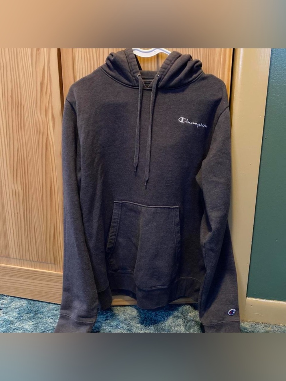 Champion Men's Dark Charcoal Gray Pullover Hoodie